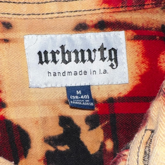 ROLLING STONES URBNVTG REWORKED FLANNEL SHIRT SIZE MEDIUM - Picture 8 of 14